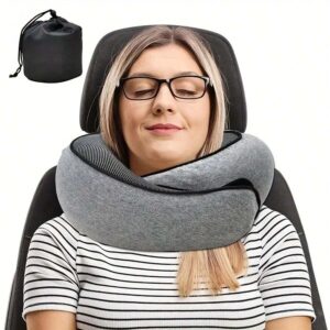 travel pillow pure memory foam comfortable & breathable cover, machine washable, easy store